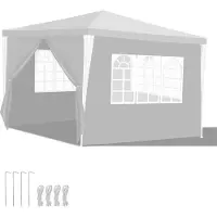 TolleTour Pavillon Garten mit Spiralschläuchen und großen Fenstern mit 3 abnehmbaren Seitenteilen tragbares wasserdichtes Zelt Partyzelt, Gartenpavillon,für Party Hochzeiten Camping