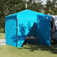 vidaXL Schlichtes Pop-up Pavillon Zelt Blau 250 x 250 cm Stoff - Pavillons & Partyzelte DE4281668 1parcel