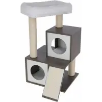 Kerbl Kratzbaum für Katzen Grau Weiß/Schwarz Sisal