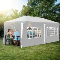 Yakimz Pavillon Gartenzelt – Gartenpavillon, Bierzelt für Märkte und Partys, ideal für Hochzeiten Weiß 3x6m