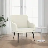 vidaXL Sessel/Einzelsofa/TV-Sessel - Creme 63x76x80 cm Samt - CouchSessel - CC21266