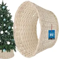 KOTARBAU Weihnachtsbaum Rock aus Weide Ø 45 cm Gebleicht Christbaumständer aus Rattan Natur Weihnachtsbaumkorb Weihnachtsbaumständer