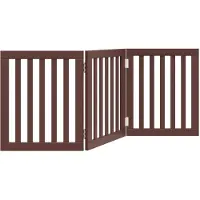 Syfax 3-tlg. Hundetor Faltbar Braun 150 cm Pappelholz