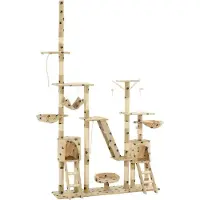 vidaXL "im Angebot" Katzen-Kratzbaum Sisal 230 - 250 cm Pfoten-Aufdruck Beige - Kratzbäume CC1251