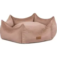 Adgo Die Villa 75x38x20 cm, Hundebett mit Rand, Haustierbett, Bett, Bodenbett, Hundekissen, Hundesofa, Katzenbett, Hundekörbchen (Velvet/Braun)