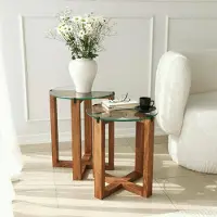 Dmora Couchtisch Enlil 40x40x50h cm Braun, Modular