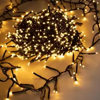 Spetebo 3.12 Cluster Lichterkette in soft gold - 448 LED / 4,2m - Netzstecker Dimmer Timer (448 LED)