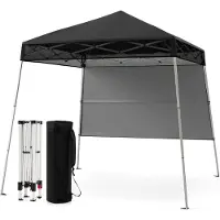Northix Verstellbarer 2x2m Pop-Up-Pavillon mit Seitenwand, Schwarz