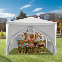 Jiubiaz Pavillon Festzelt Stahlkonstruktion Korrosionsbeständiger Partyzelt 3x3m Weiß