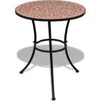 The Living Store Bistrotisch Terracotta-Rot 60 cm Mosaik