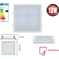 Braytron 18W LED Panel Einbaustrahler 225x225mm Spot Einbauleuchte Kaltweiß 1360 Lumen Deckenleuchte Eckig