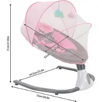 StarTech.com Elektrische Babywippe - Automatische Babywiege mit Bluetooth - Fernbedienung - 4 Schaukelstufen - Timer 8–60 Min - Für 0–18 Monate - Rosa