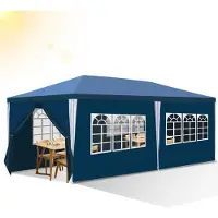 TolleTour Pavillon Garten mit 3 abnehmbaren Seitenteilen tragbares wasserdichtes mit großen Fenstern und Spiralschläuchen Zelt Partyzelt , für Party Hochzeiten Camping