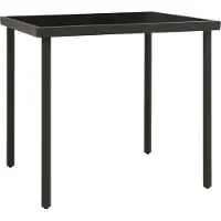 Syfax Garten-Esstisch Anthrazit 80x80x72 cm Glas und Stahl