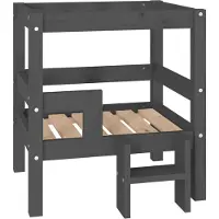 Syfax Hundebett Grau 55,5x53,5x60 cm Massivholz Kiefer