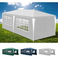Jayseuw 3 x 6 m Garten Pavillon mit 6 Seitenteilen tragbares wasserdichtes Zelt Partyzelt, für Garten Terrasse Feier Party,weiß