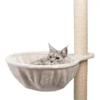 Trixie Katzenbaum Hängematte, XL, Ø45cm, Bis zu 9kg, Hellgrau, Katzenbett für Kratzbaum