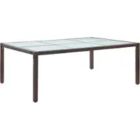 Syfax Garten-Esstisch Braun 200x150x74 cm Poly Rattan