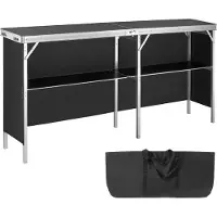StarTech.com Tragbarer Messestand - Faltbarer Promotionstisch mit Aufbewahrungsregal - Schwarz, 1980 x 385 x 880 mm