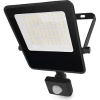 Emos LED-Strahler VISIO mit Sensor 50W, 7500 lm, dünnes Alu-Flutlicht, wasserdicht, neutralweiß, hohe Lichtleistung 150lm/W, für Außenbereich, ZS2943