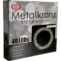 Inda 40 LED Hängekranz / Tischkranz Metall Ø30cm warmweiß