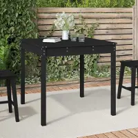 Prolenta Maison Exclusive - Gartentisch Schwarz 82,5x82,5x76 cm Massivholz Kiefer