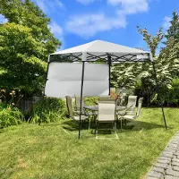 Costway Gartenpavillon Faltpavillon Partyzelt Gartenzelt mit Tasche, Metall Pavillon für Camping, Party, Barbecue 181x181x210cm (Weiß)
