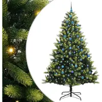Syfax Künstlicher Klapp-Weihnachtsbaum mit 300 LEDs Grün 240 cm