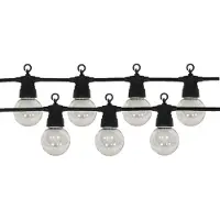 Silamp LED-Lichterkette Guinguette 13M 20Stk 6W IP65 Monocolor - Kabel Schwarz - Warmweiß 2300K - 3500K