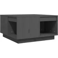 vidaXL Couchtisch Grau 60x61x32,5 cm Massivholz Kiefer
