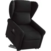 Syfax Relaxsessel mit Aufstehhilfe Schwarz Stoff
