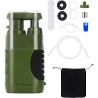 Merkloos Wasserreinigungspumpe – Wasserfiltersystem – Wasserfilter – Überlebenskit – Notfallkit – Kriegsnotfallkit – Überlebenskit – Notfallkit für zu Hause – Überlebenskit – Grün