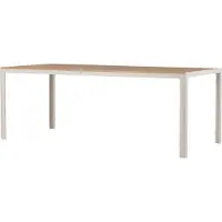 Furnlux Classic FURNLUX Outdoor Esstisch Break Teak Und Beige 90cm / Hauptfarbe: Beige / Abmessungen: 90 x 205 x 74 cm