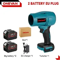 StarTech.com Akku Laubbläser - Turbo Jet-Gebläse - Bürstenloser Motor - 2000W - 200 m/s Luftgeschwindigkeit - 2x 928VF Akkus inklusive, EU-Stecker - Rot