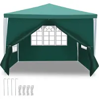 TolleTour Pavillon Garten mit Spiralschläuchen und großen Fenstern mit 3 abnehmbaren Seitenteilen tragbares wasserdichtes Zelt Partyzelt, Gartenpavillon,für Party Hochzeiten Camping