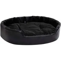 Syfax Hundebett Schwarz 90x79x20 cm Plüsch und Kunstleder
