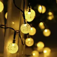 Salcar 5m 20 LED Solar Lichterkette Kugelförmige Lampen Party Balkon Weihnachtsdekoration Warmweiß