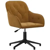 Syfax Bürostuhl Samt Braun, drehbar, höhenverstellbar, 56x61,5x72-80 cm