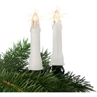 Hellum Lichterkette Kerzen außen, 24 warme LED, Lichtlänge 1035cm, Schaft weiß, Trafo