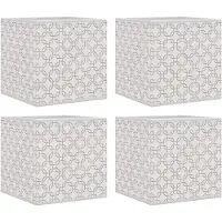 vidaXL Faltboxen 4 Stk. Creme 32x32x32 cm Vlies