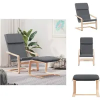 vidaXL Relaxsessel mit Hocker Dunkelgrau Stoff - Sessel