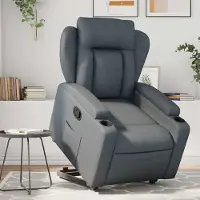 Prolenta Maison Exclusive - Relaxsessel mit Aufstehhilfe Grau Kunstleder