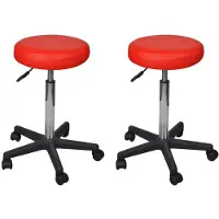Syfax Bürohocker 2 Stk. Rot 35,5x84 cm Kunstleder