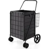 Northix Einkaufswagen mit Oxford-Innenfutter, 120 l Fassungsvermögen, faltbar