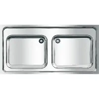 Kwc AR Gewerbespüle, MAXIMA, Edelstahl, 2 Becken, 1200x432x600 mm