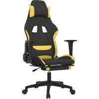 vidaXL Gaming-Stuhl mit Fußstütze Schwarz und Gelb Stoff