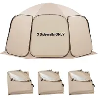Vevor Seitenwand, passend für 4500x4250 mm Gartenzelt, Pavillon, Sonnenschutz, Silberbeschichtetes 300D Oxford-Gewebe, 3er-Pack (Zelt nicht enthalten), für Outdoor-Aktivitäten, Beige