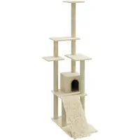 Syfax Kratzbaum mit Sisal-Kratzsäulen Creme 155 cm
