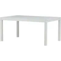 Furnlux Classic FURNLUX Aussen-esstisch Marbella Weiss 100cm / Hauptfarbe: Weiß / Abmessungen: 100 x 160 x 75 cm