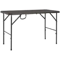 The Living Store Klappbarer Gartentisch Braun 120x60x74 cm HDPE Rattan-Look